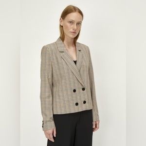 Anthropologie JUST Female Tessa Blazer Check Print Jacket